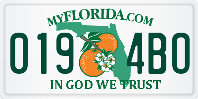 FL license plate 0194BO