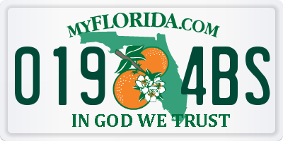 FL license plate 0194BS