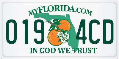FL license plate 0194CD