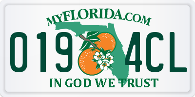 FL license plate 0194CL