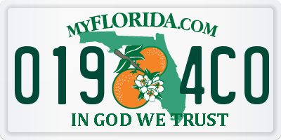 FL license plate 0194CO