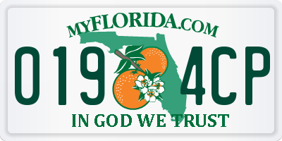 FL license plate 0194CP