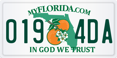 FL license plate 0194DA