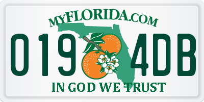 FL license plate 0194DB