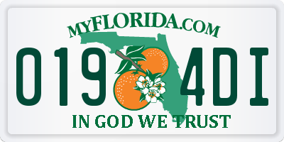 FL license plate 0194DI