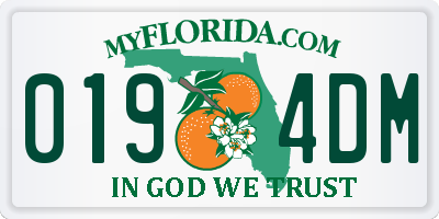 FL license plate 0194DM