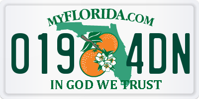 FL license plate 0194DN