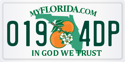 FL license plate 0194DP