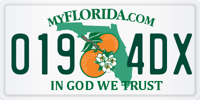 FL license plate 0194DX