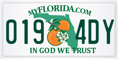 FL license plate 0194DY
