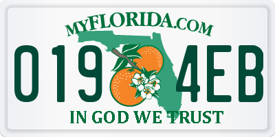 FL license plate 0194EB
