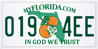 FL license plate 0194EE