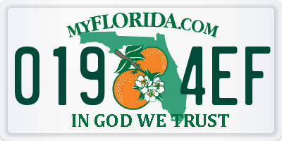 FL license plate 0194EF