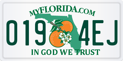 FL license plate 0194EJ