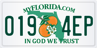 FL license plate 0194EP