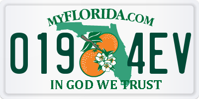 FL license plate 0194EV