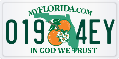 FL license plate 0194EY