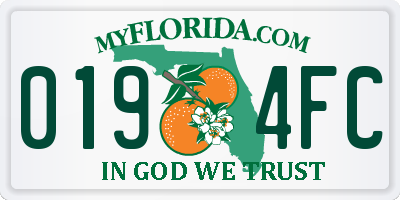 FL license plate 0194FC