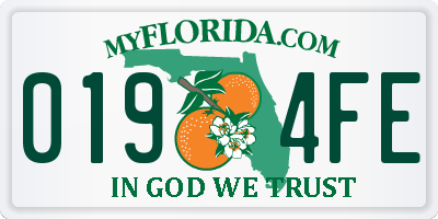 FL license plate 0194FE