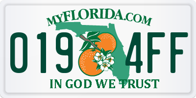 FL license plate 0194FF
