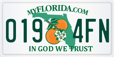 FL license plate 0194FN