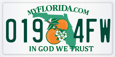 FL license plate 0194FW