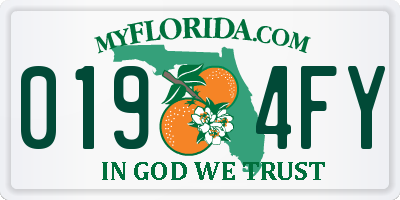 FL license plate 0194FY