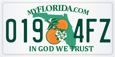 FL license plate 0194FZ