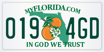 FL license plate 0194GD