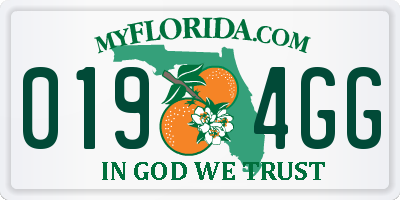 FL license plate 0194GG