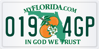 FL license plate 0194GP