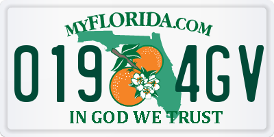 FL license plate 0194GV
