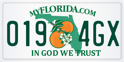 FL license plate 0194GX