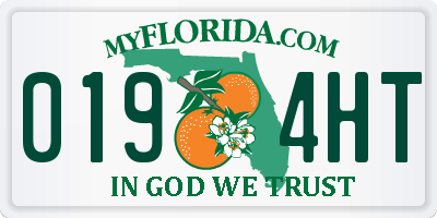 FL license plate 0194HT