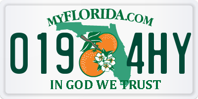 FL license plate 0194HY