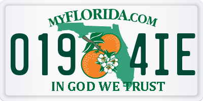 FL license plate 0194IE