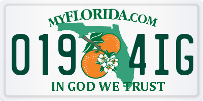 FL license plate 0194IG