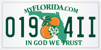 FL license plate 0194II