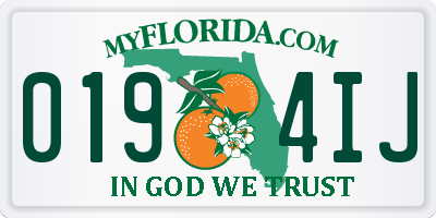 FL license plate 0194IJ