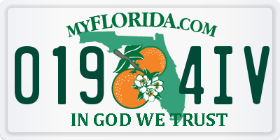 FL license plate 0194IV