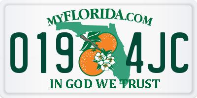 FL license plate 0194JC