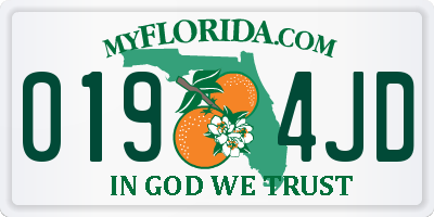 FL license plate 0194JD