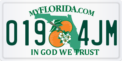FL license plate 0194JM