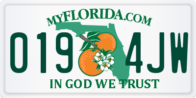 FL license plate 0194JW
