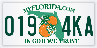 FL license plate 0194KA
