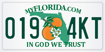 FL license plate 0194KT