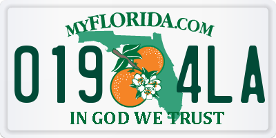 FL license plate 0194LA
