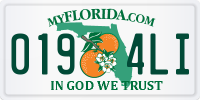 FL license plate 0194LI