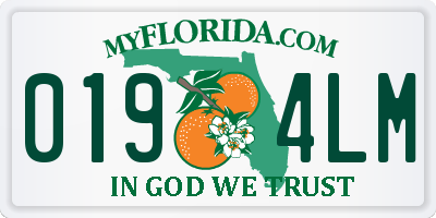 FL license plate 0194LM