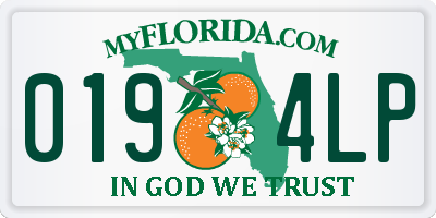 FL license plate 0194LP